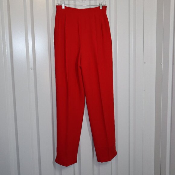 Harve Benard Womens Vintage Lined High Waist Side Zip Red Trouser Pants Size 10 - Picture 1 of 11